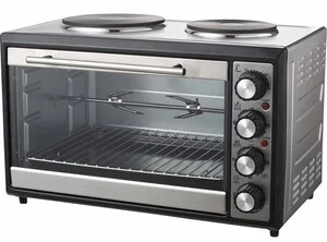 Sheffield-Electric-Oven-with-Dual-Hot-Plates-&-Rotisserie-33-litre-Black-&-Stainless