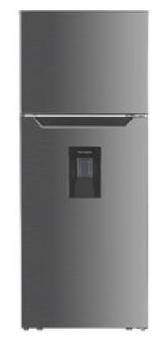 Akai-413L-Top-Mount-Fridge/Freezer-with-Water-Dispenser-Stainless-Steel