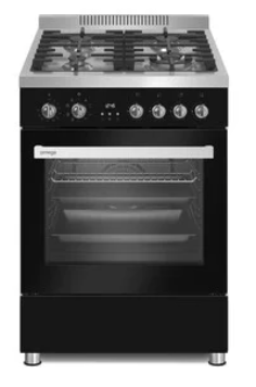 Omega-Freestanding-Oven-with-Gas-Cooktop-60cm-70L-9-Function-Black