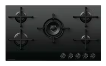 Fisher&Paykel-90cm-Gas-Cooktop-Black-Glass
