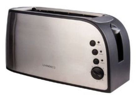 Living&Co-Toaster-Long-4-Slice-Stainless Steel