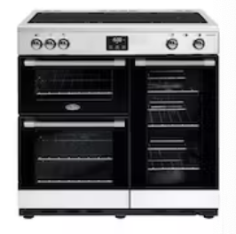 Belling-90CM-CookCentre-Deluxe-Freestanding-Oven-with-Induction-Cooktop-Stainless-Steel
