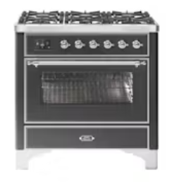 ILVE-90cm-Majestic-Dual-Fuel-Freestanding-Oven-with-Gas-Cooktop-Matte-Graphite